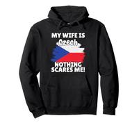 My Wife Is Czech Funny Czech Republic Flag Gift for Husband Pullover Hoodie