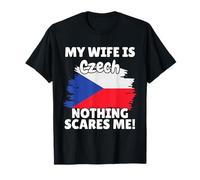 My Wife is Czech Funny Czech Republic Flag Gift for Husband T-Shirt