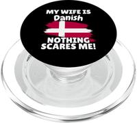 My Wife Is Danish Funny Denmark Flag Gift for Husband PopSockets PopGrip for MagSafe