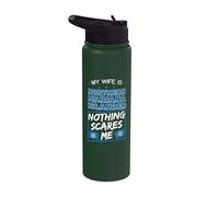 My Wife is Northern Mariana Islander CNMI Pride Roots Flag Stainless Steel Insulated Water Bottle
