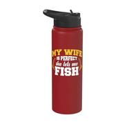 My Wife is Perfect She Lets Me Fish Stainless Steel Insulated Water Bottle