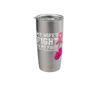 My Wife's Fight is My Fight Breast Cancer Support Squad Stainless Steel Insulated Tumbler