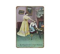 My Wife's Joined The Suffragette Movement Vintage Anti Suffragette Poster Novelty Retro Vintage Auto License Plate Tin Sign Embossed for Home Pub Bar Decor 8"x12"