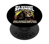My Winking Boykin Spaniel Has A Secret Code For A Dog Parent PopSockets Adhesive PopGrip