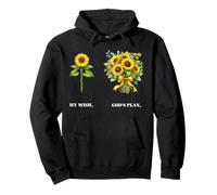 My Wish God's Plan Sunflower Christian Faith Religious Pullover Hoodie