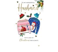 My Wonderful Husband Embellished Christmas Card Hand-Finished Champagne Cards XCDC383