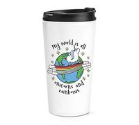 My World is All Unicorns and Rainbows Travel Mug Cup