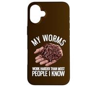 My Worms Have A Crappy Job Funny Worm Farming Case for iPhone 16 Plus