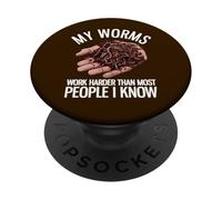 My Worms Have A Crappy Job Funny Worm Farming PopSockets Adhesive PopGrip