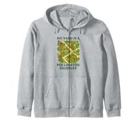 My Yard Is a Pollinator Highway Bee Butterfly Garden Zip Hoodie