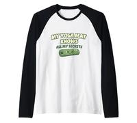 My Yoga Mat Knows All My Secrets Cute Funny Gift for Yogis Raglan Baseball Tee