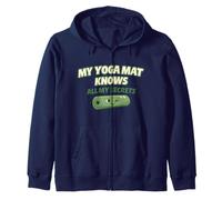 "My Yoga Mat Knows All My Secrets" Cute Funny Gift For Yogis Zip Hoodie