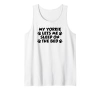 My Yorkie Lets Me Sleep On The Bed Dog Owner Tank Top