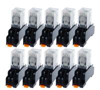 MY2P HH52P MY2NJ 12V 24V DC / 110V 220V AC Coil General Purpose DPDT Micro Mini Relay With Socket Base 10Pcs(AC,220V)