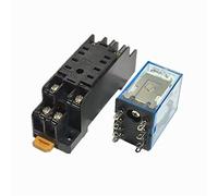 MY2P HH52P MY2NJ DPDTMiniature Coil Relay Switch WithSocket Base LED AC 110V 220V DC 12V 24V 1Pcs(DC12V)