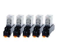 MY2P HH52P MY2NJ Relay Coil DPDT Micro Mini Relay With Socket Base Holder AC 12V 24V 36V 48V 110V 220V 380V 5Pcs(DC,220V)