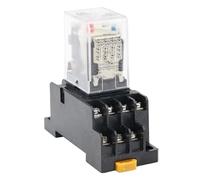 MY4NJ 4PDT Power Relay with Socket, 14-Pin DIN Rail Mount, AC/DC 12V-380V Coil, 4NO+4NC Contacts, LED Indicator (36V AC)
