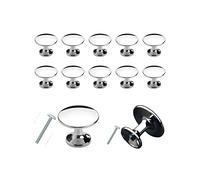 MYA 10Pcs Chrome Door Knobs for Cupboards with 20Pcs of 25mm & 10mm Screws, Polished Chrome Cabinet Knobs, Kitchen Door Knobs with Screw, Drawer knobs, Dresser, Drawer Handles, (30mm, Polished Chrome)