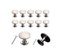 MYA 10Pieces Nickel Door Knobs for Cupboards with 20Pcs of 25mm and 10mm Screws, Cabinet Knobs, Kitchen Door Handles, Drawer knobs, Dresser, Chest Canister Drawer Handles, (30mm, Nickel)