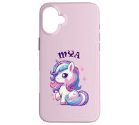 Mya Cute Unicorn Design for Girls Name Mya Case for iPhone 16 Plus