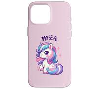 Mya Cute Unicorn Design for Girls Name Mya Case for iPhone 16 Pro Max