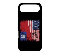 Myanmar Burma USA Flag Distressed - Half American Case for iPhone Air