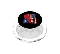 Myanmar Burma USA Flag Distressed - Half American PopSockets PopGrip for MagSafe