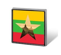 Myanmar Flag Burma Nature Enamel Lapel Pin Badge Brooches for Women Men Jewelry Backpack Hats Decor