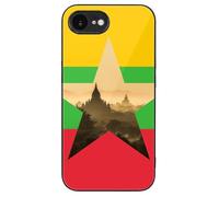 Myanmar Flag Burma Nature Glass Case Compatible with iPhone 16 Plus Pro Max Protective Cover