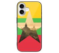 Myanmar Flag Burma Nature Glass Case Compatible with iPhone 16 Plus Pro Max Protective Cover