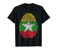 Myanmar Flag DNA Fingerprint Heritage Ancestry Burma T-Shirt