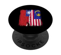 Myanmar Malaysia Half Flag Burmese Malaysian Heritage PopSockets Adhesive PopGrip