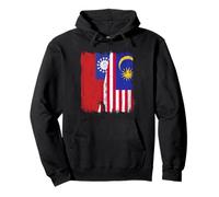 Myanmar Malaysia Half Flag Burmese Malaysian Heritage Pullover Hoodie
