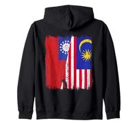 Myanmar Malaysia Half Flag Burmese Malaysian Heritage Zip Hoodie