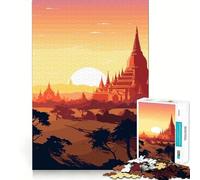 Myanmar Sunset 1000 Piece Jigsaw Puzzles for Adults Jigsaw Logic Sense Toy Leisure Fun Smooth Edge Heartfelt Gift (50x75cm)