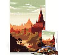 Myanmar Sunset 1000 Piece Jigsaw Puzzles for Adults Teenagers Logic Toy Relax Time Precision Cut (38x26cm)