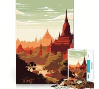 Myanmar Sunset 1000 Piece Jigsaw Puzzles for Teenagers Memory Gain Stress Free Design Assembly Heartfelt Gift (50x75cm)