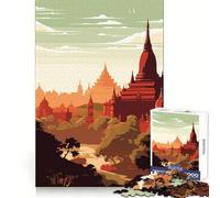 Myanmar Sunset Jigsaw for Teenagers 1000 Pieces Memory Boost Relaxing Fun Pattern Assembly (38x52cm)