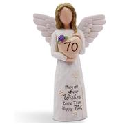 Myanmmm 70 Birthday Gift for Women - “May All Your Wishes Come True Happy 70th” Sculpted Hand-Painted Figurine (70th Birthday Gifts)