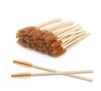 MyAoKuE-UP 100 Pack Bamboo Handle Mascara Wands Disposable Eyelash Brushes Lash Extension Tool, Brown