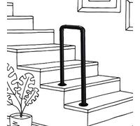MYAOU U Shaped Handrail for Indoor and Outdoor Porch Steps, Elderly Safety Floor Mounted Stair Rails for Garden Loft Villa Corridor Stairs