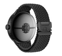 MYAPULUA Braided Solo Loop for Google Pixel watch 4/3/2/1 Strap 41mm Men/Women, Parachute Buckle Stretchy Elastic Nylon Sport Band Wristband Bracelet Correa, Black