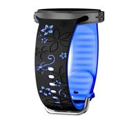 MYAPULUA Flower Engraved Straps for Samsung Galaxy Watch 8 Strap 40mm 44mm/8 Classic 46mm Women,No Gap Band Silicone Cute Floral ArmBand Wristband for Samsung Watch 8 Strap 40 44 mm