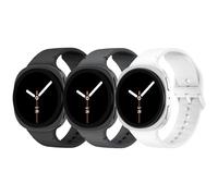 MYAPULUA Galaxy Watch 8 Band 40mm 44mm,for Galaxy Watch 8 Women Men,No Gap Silicone Sport Strap Correa Wristband S,04-Black/White/Dark grey