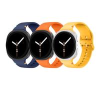 MYAPULUA Galaxy Watch 8 Band 40mm 44mm,for Galaxy Watch 8 Women Men,No Gap Silicone Sport Strap Correa Wristband S,07-Yellow/Orange/Deep Blue