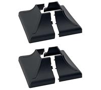 Myard Interlocking Post Cover Skirt Shoe for 1.5x1.5 Inch Post with 4.5x4.5 Inches Base Mounting Plate - Fast Install on Feet of Porch, Stair Handrail, Railing, Fence (2-Pack, Black)