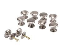 MyArmor 10pcs Satin Polished Zinc Alloy Round Single Hole Door Knobs Closet Pull Handles 24mm Dia. with Screws for Furniture Cabinet Cupboard Wardrobe Door Drawer Shoebox Lockset ect.