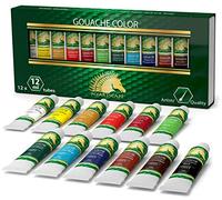 Myartscape Gouache Paint Set - 12 x 12ml Tubes - Artist Quality - Lightfast - Premium Vibrant Colors - Fade-proof - Rewettable - High Pigment Load - Professional Painting Supplies