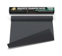 MyArtscape Graphite Transfer Paper Roll 17" x 15ft Black Waxed | Black waxed carbon paper graphite transfer paper roll 17 x 15ft for tracing on canvas wood paper glass metal and ceramic