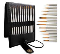 MyArtscape Miniature Paint Brushes with Holder, Set of 12 for Detail & Fine Point Painting - use with Acrylic, Watercolor, Oil, Gouache - for Pinstriping & Lettering - Art Supplies